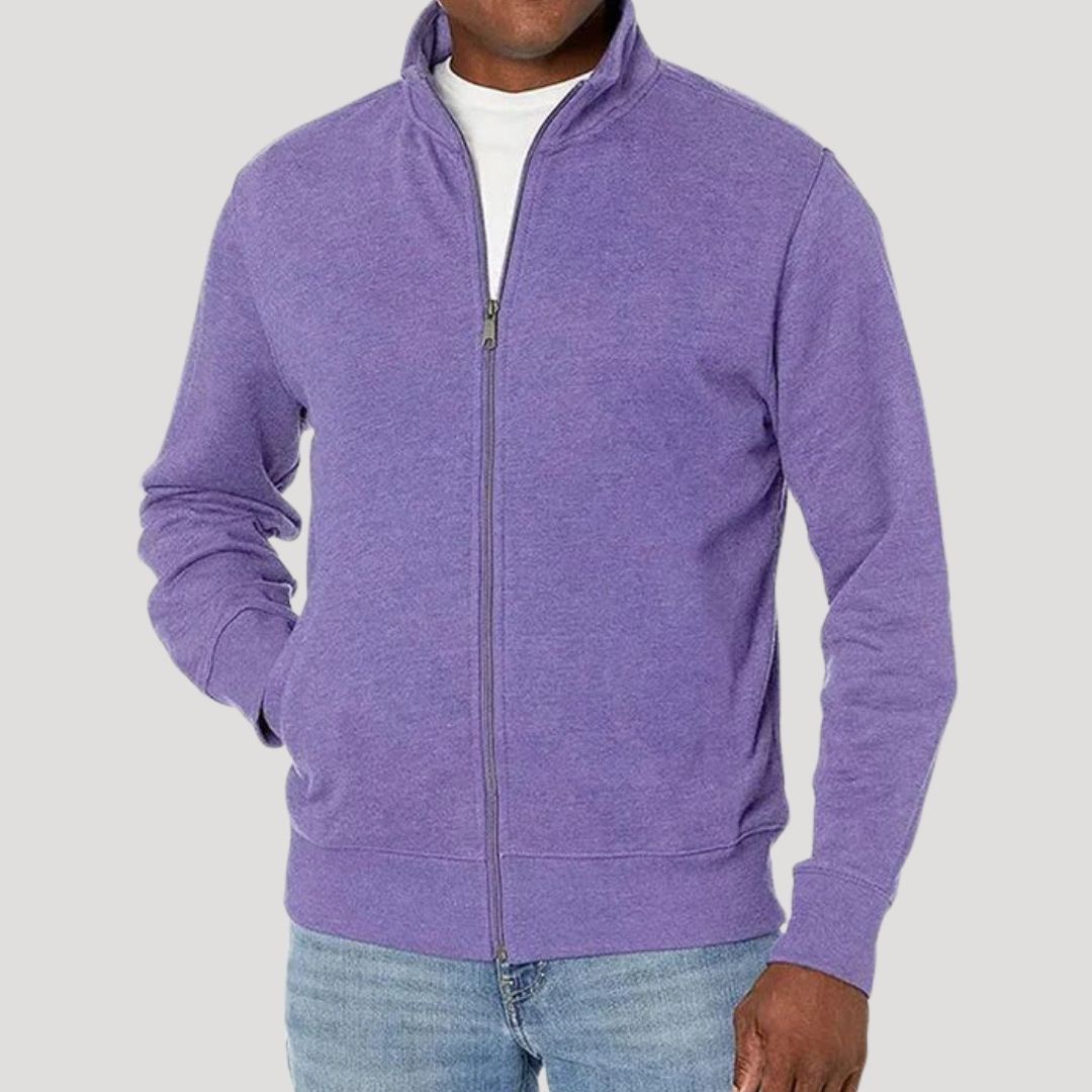 Men zip up spring casual jacket lightweight layering