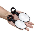 Bicycle rearview mirrors wide angle oval shape universal fit 2 pack