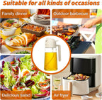 Olive oil sprayer bottle 2-in-1 spray and pour 470mL food-grade glass
