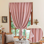 Blackout curtains self-adhesive hook and loop cordless for bedroom and living room