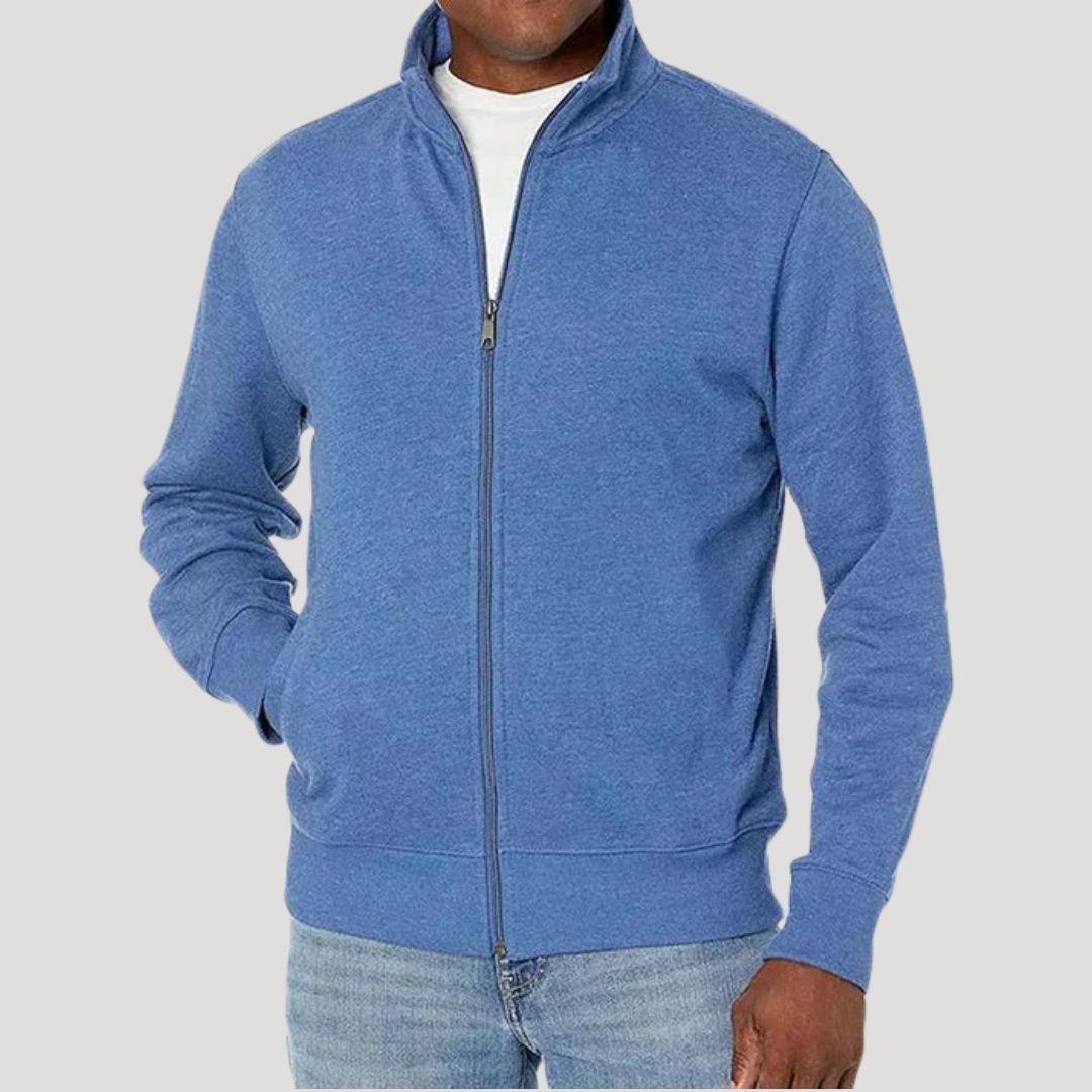 Men zip up spring casual jacket lightweight layering