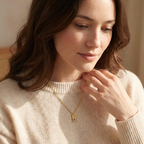 Initial tag necklace with birthstone gold plated personalised pendant