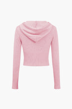 Women 2 piece knit hoodie and flared pants set with side buckle detail