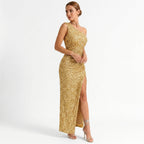 Cocktail Dress Women One Shoulder Fitted Side Slit Asymmetric Neckline