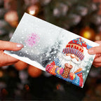Diamond painting Christmas cards DIY set, 12 pieces, Santa Claus theme
