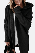 Women knit hooded oversized cardigan soft warm relaxed fit