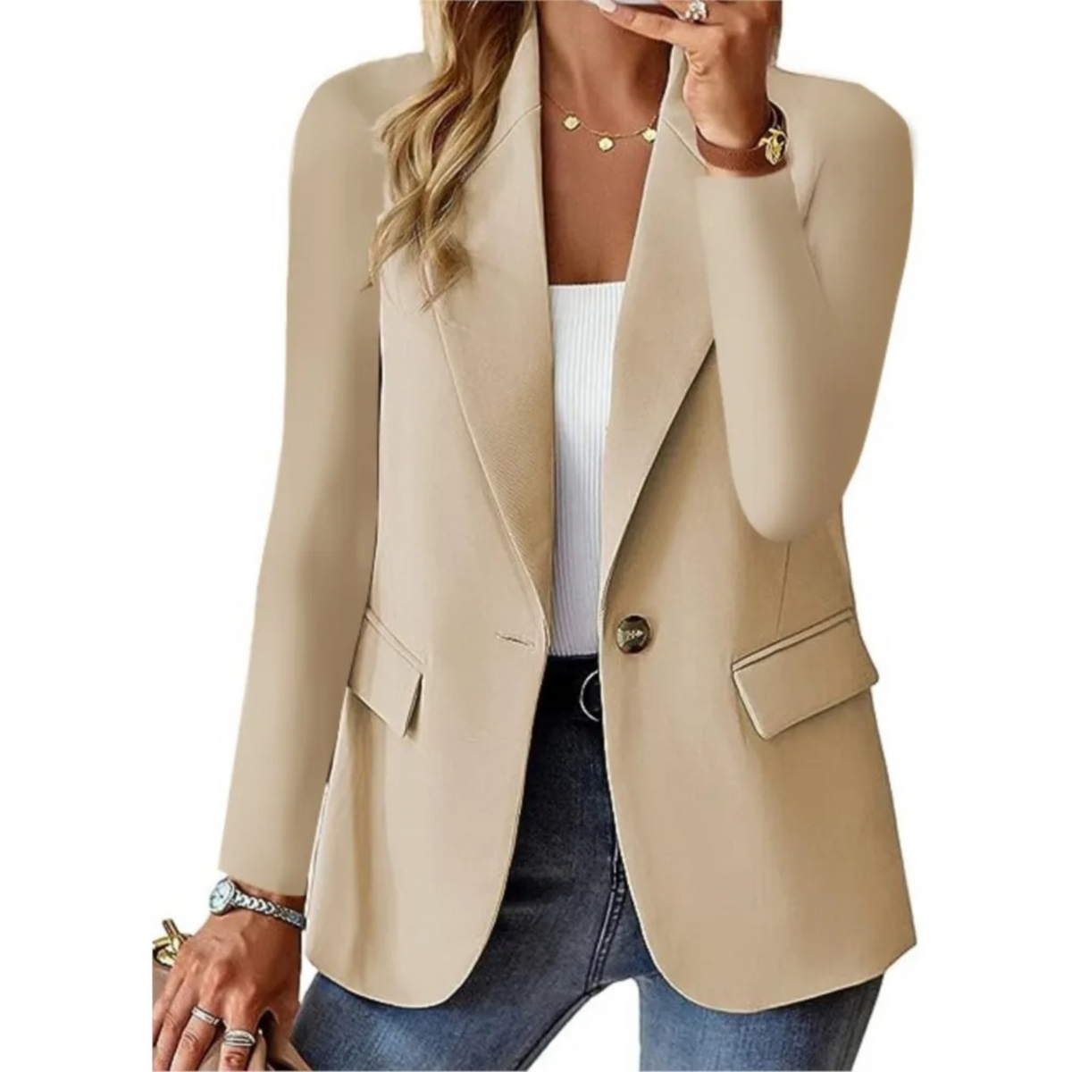 Women long sleeve casual blazer in multiple colours relaxed fit
