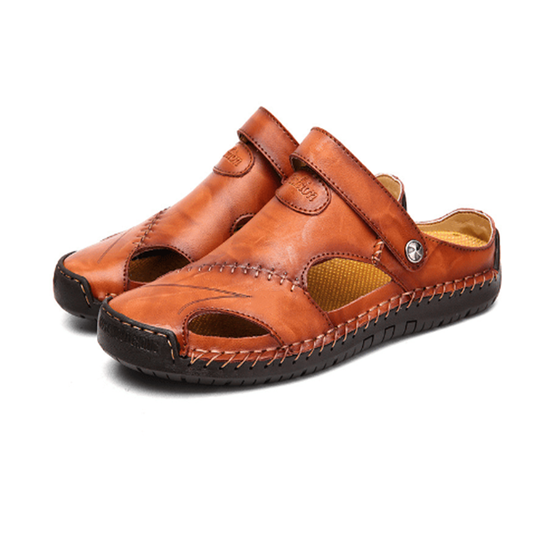 Orthopedic Sandals Unisex Crocodile Print Leather Casual Style
