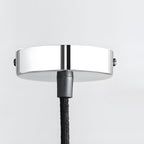 Retro pendant lamp with striped glass shade in chrome and bronze, 1-light hardwired ceiling fixture