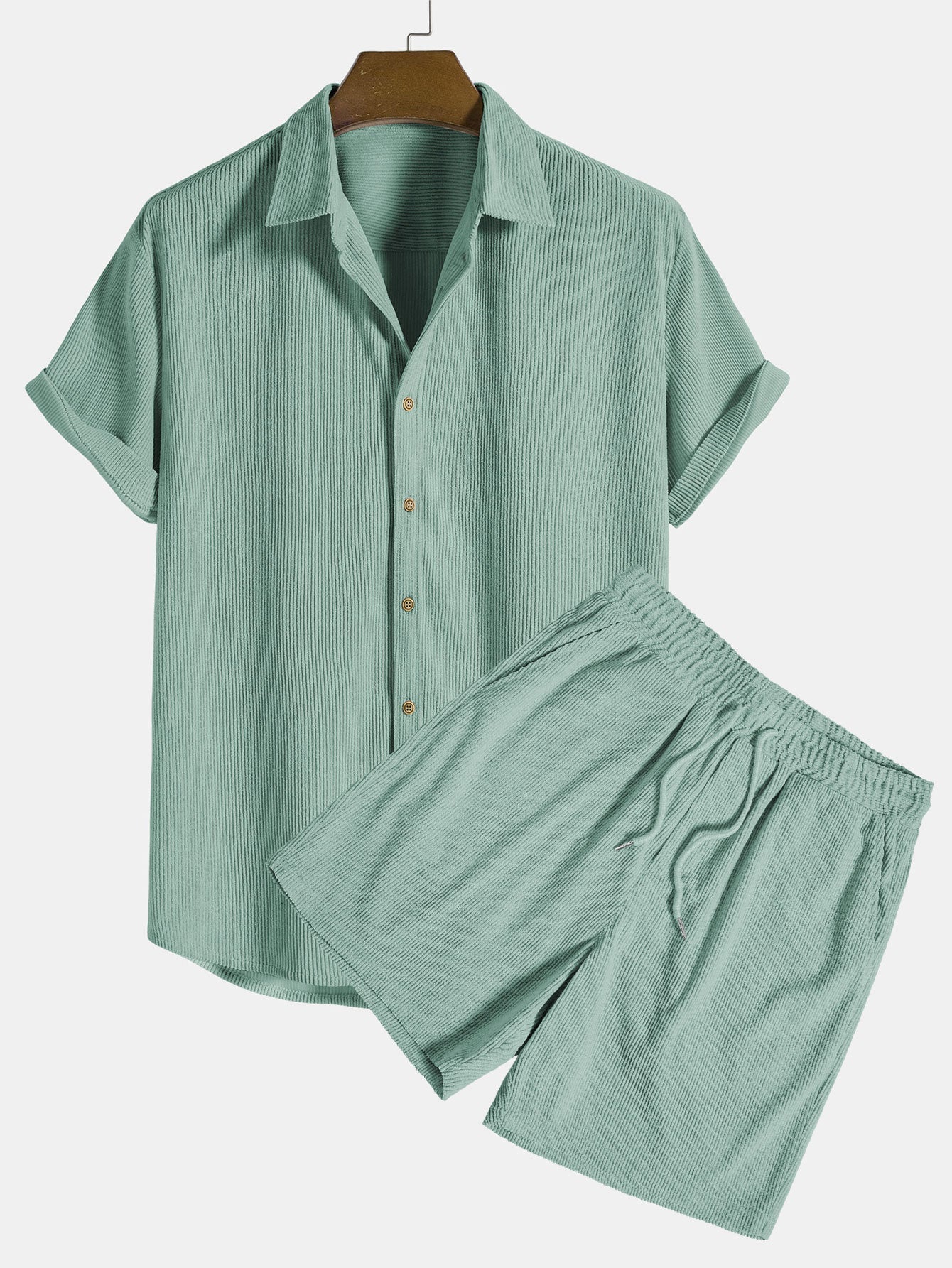 Women's short-sleeve matching set lightweight breathable two-piece shirt and pants