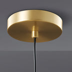 Brass pendant lamp mid-century style with white milk glass shade, 1-light E27