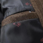 Men's wool coat with stand collar and quilted lining, autumn winter outerwear