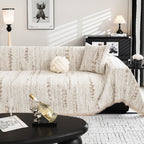 Chenille sofa cover full coverage furniture protector soft plush fabric