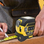 Laser tape measure 3-in-1 infrared rangefinder with LCD display, yellow and blue