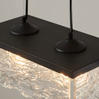 Black glass chandelier dining room, 3-step dimmable E27 ceiling light, modern design