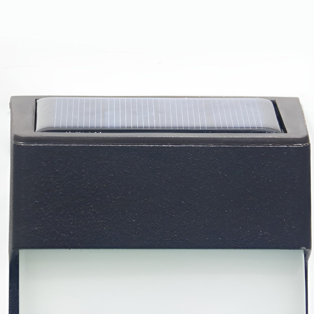 Solar wall lamp black IP44 waterproof warm white LED outdoor 2 pack