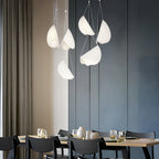 Minimalist white half-moon pendant lamp, 1/3/6-light crescent ceiling light