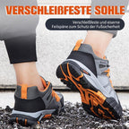 Men's steel toe safety shoes anti-smash slip-resistant grey work shoes