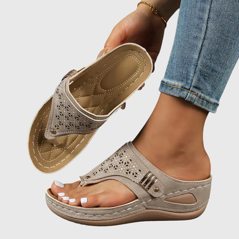 Orthopedic Sandals Women Wedge Sole Arch Support Slip On Comfort