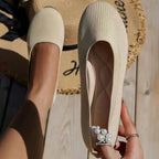 Women breathable knit non-slip sneakers lightweight slip-on casual shoes