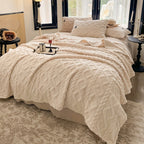 Taffeta blanket all-season lightweight beige polyester single layer soft bedspread