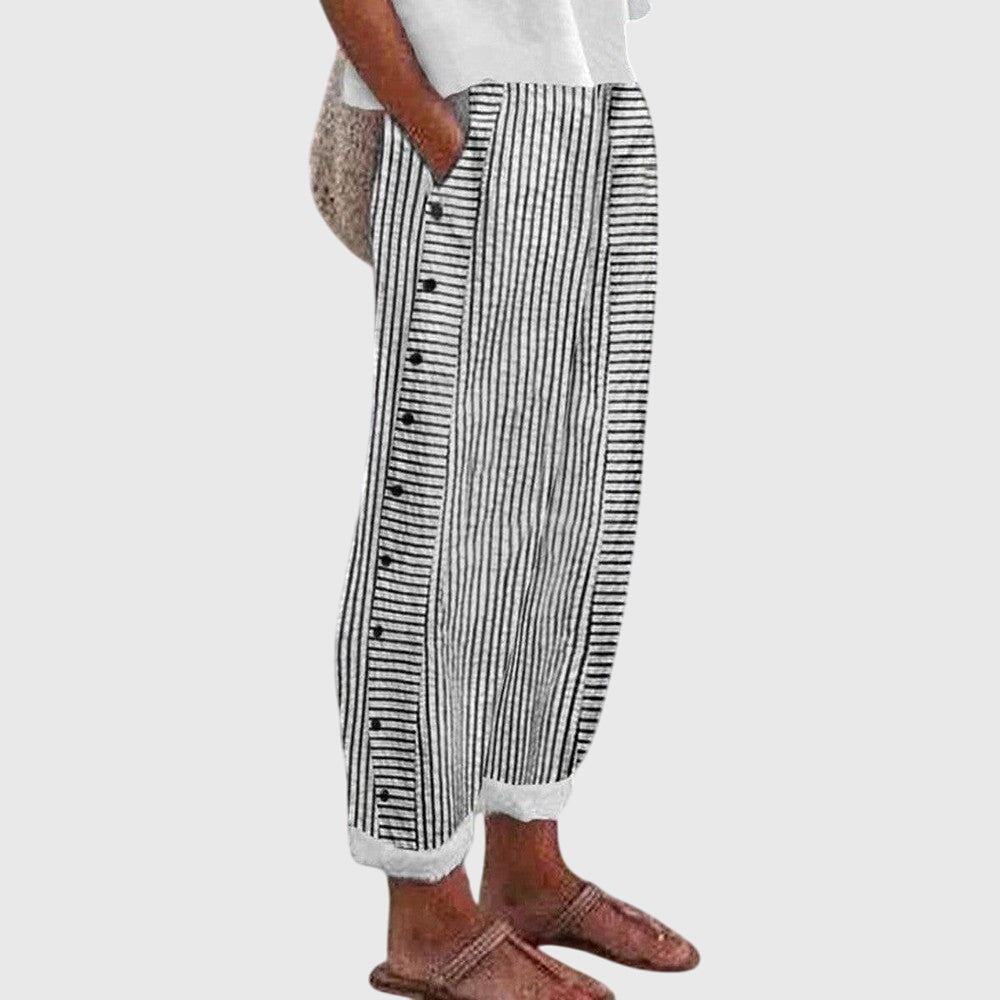 Women wide leg pants with elastic waistband in versatile colors