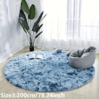 Round plush rug tie-dye soft non-slip, living room bedroom yoga mat