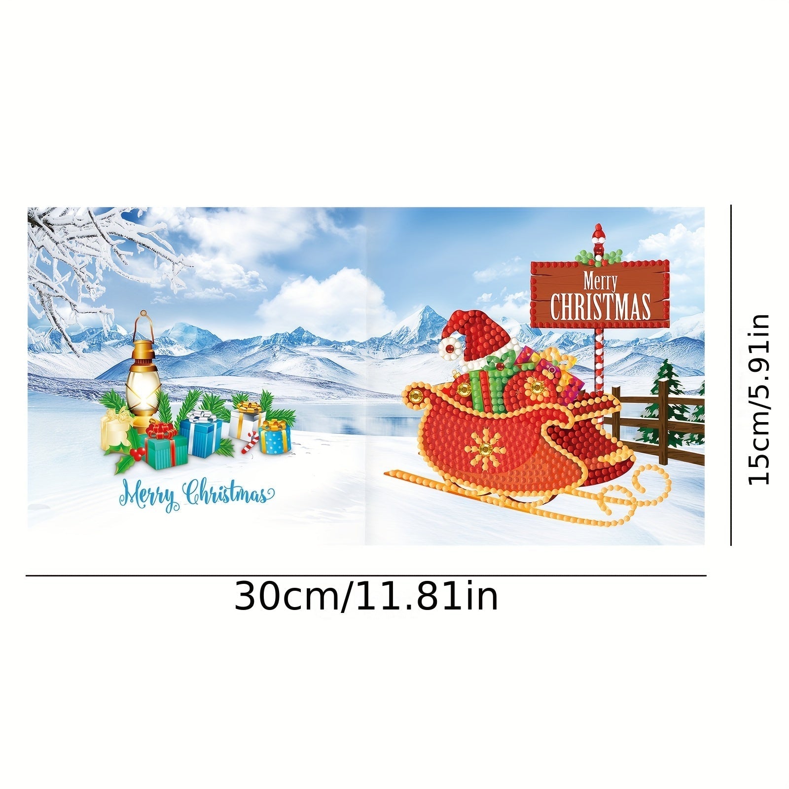 Diamond painting greeting cards 12-piece Christmas and New Year mosaic set