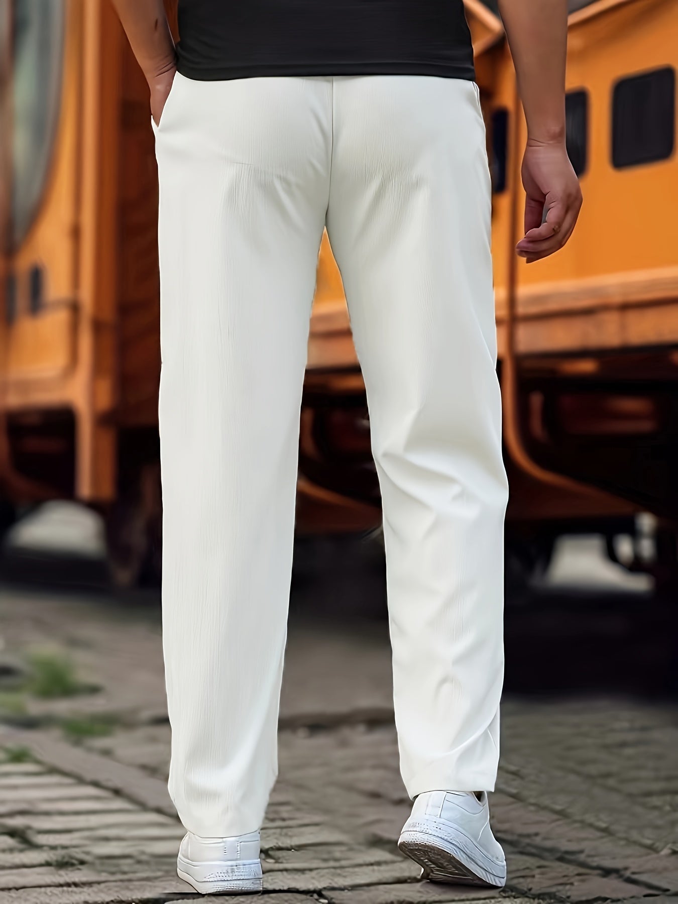 Men's jogger pants casual everyday trousers relaxed fit cotton blend