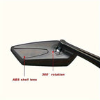 HD adjustable bicycle rearview mirrors 2-pack, universal fit for bike and e-bike, 23cm flat lens