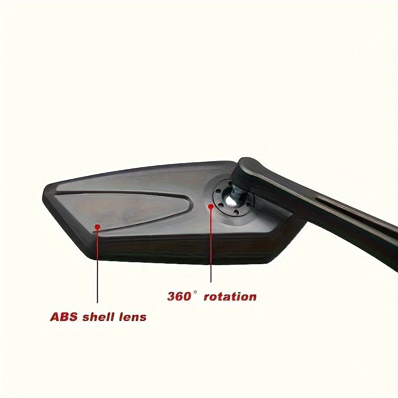 HD adjustable bicycle rearview mirrors 2-pack, universal fit for bike and e-bike, 23cm flat lens