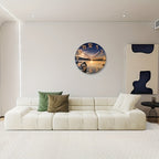 12-inch round silent wall clock with glass frame and modern nautical design
