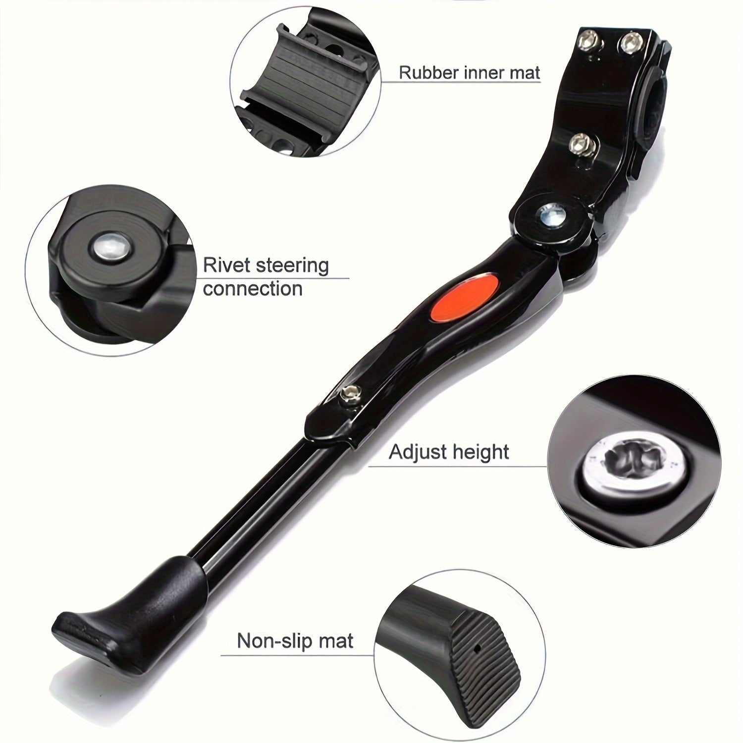 Adjustable bike kickstand aluminum side stand stable parking, height adjustable