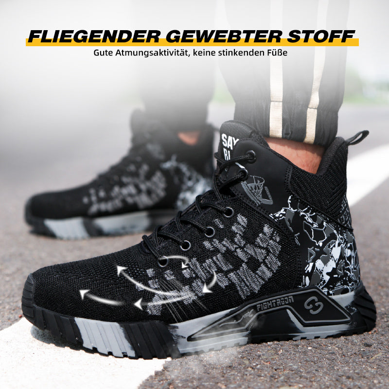 Safety shoes with steel toe and anti-puncture Kevlar sole, ankle protection, EN ISO 20345