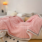Microfiber blanket soft lightweight stripe design for couch bed and travel all seasons