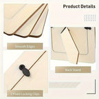 Wooden photo frames set of 10, 5-inch light beige DIY tabletop display frames