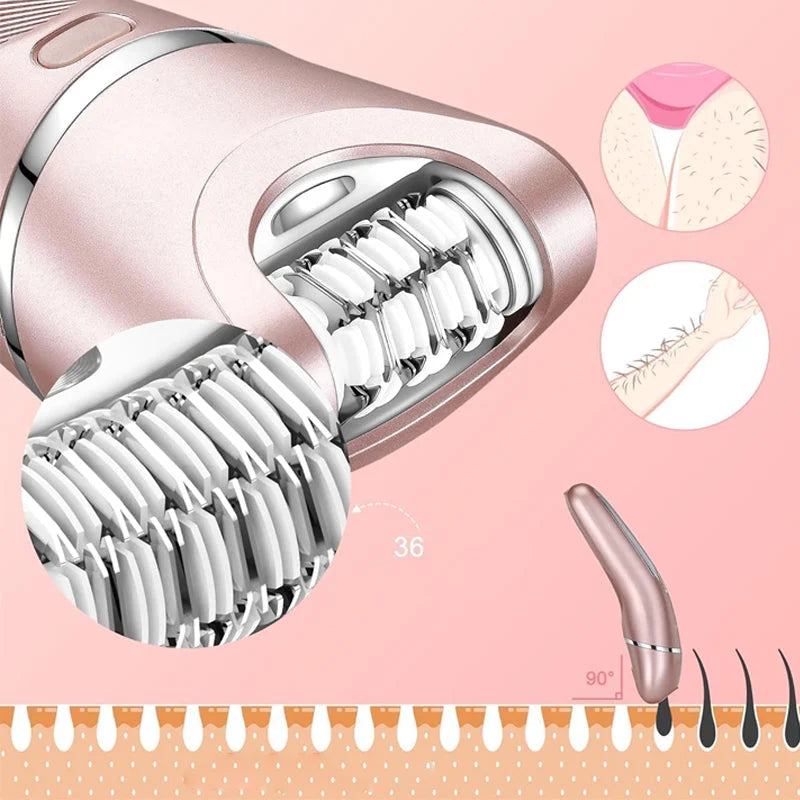 Women's electric shaver 3-in-1 waterproof USB rechargeable for face and body