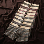 Men organic cotton boxer briefs with mesh ventilation and contoured U-pouch