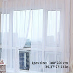 Floral voile curtains set of 2 transparent eyelet panels 200x100cm