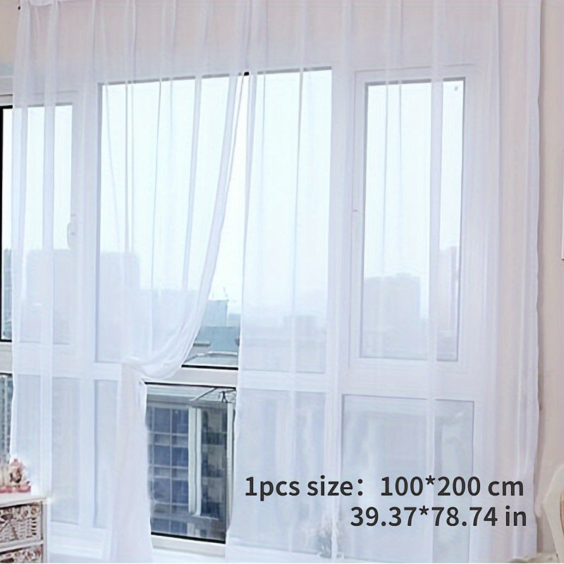 Floral voile curtains set of 2 transparent eyelet panels 200x100cm