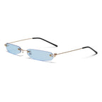 Women's rimless sunglasses minimalist UV protection slim metal temples