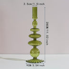 Glass candlestick set minimalist lacquered table decor for romantic dinner