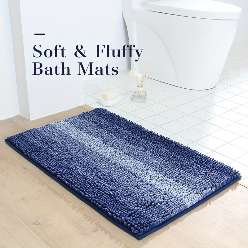 Chenille bath mat non-slip quick-dry for bathroom and entrance