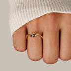 Minimalist ring 18K gold plated sterling silver adjustable ocean-inspired