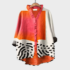 Women lightweight multicoloured blouse with flowing cut and artful palette