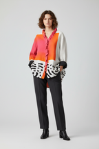 Women lightweight multicoloured blouse with flowing cut and artful palette