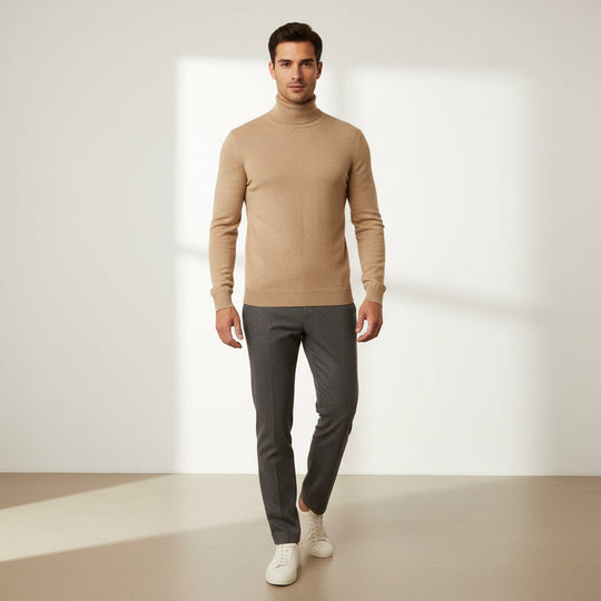 Merino Wool Turtleneck Sweater for Men – Fine and Stylish
