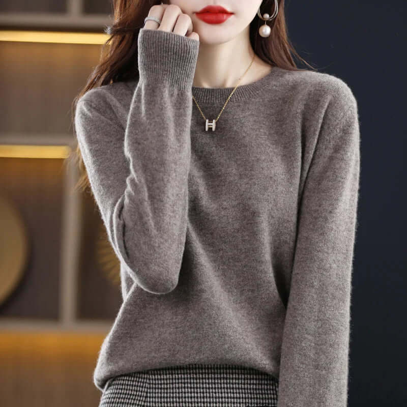 Women knit sweater pullover long sleeve in multiple colours