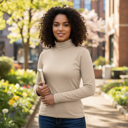 Women's Turtleneck - Slim & Fitted - Long Sleeves