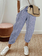 Women's linen pants casual relaxed fit, breathable summer trousers